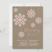 つるズオーナメントシックホリデーソーリーパーティー招待状 招待状 (正面)