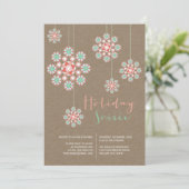 つるズオーナメントシックホリデーソーリーパーティー招待状 招待状 (スタンド正面)