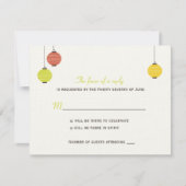 つるランタン結婚式RSVPカード 出欠カード (正面)