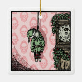 つる小妖精や小人ドールポップ・アートのゴシック セラミックオーナメント (裏面)