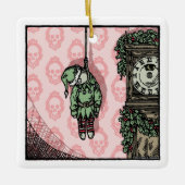 つる小妖精や小人ドールポップ・アートのゴシック セラミックオーナメント (正面)
