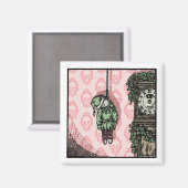 つる小妖精や小人ドール – マグネットポップ・アートのゴシック休日 マグネット (正面/裏面)