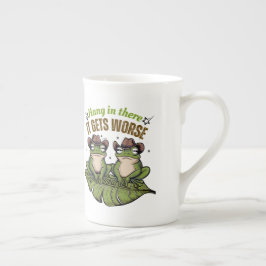 つる悪くなるおもしろい- Frog Mug ボーンチャイナマグカップ