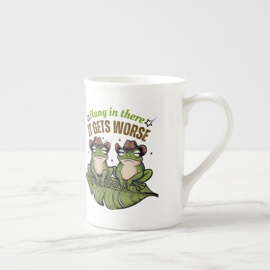 つる悪くなるおもしろい- Frog Mug ボーンチャイナマグカップ (右)