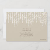 つる植物お洒落生誕通知ベージュ色カード 案内状 (裏面)