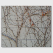 つる植物が付いているコンクリートブロックの壁 ラッピングペーパー (フラット)