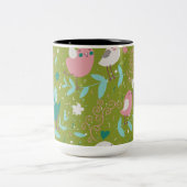 つる植物で鳴く鳥 ツートーンマグカップ (中央)