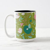 つる植物で鳴く鳥 ツートーンマグカップ (左)