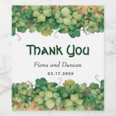 つる植物とウッドの聖パトリックスの日ありがとう結婚。 ワインラベル (シングルラベル)