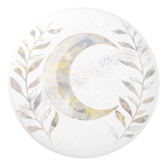 つる植物と月 セラミックノブ (正面)