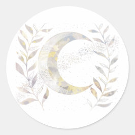 つる植物と月 ラウンドシール