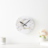 つる植物と月 ラウンド壁時計 (ホーム)