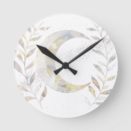 つる植物と月 ラウンド壁時計