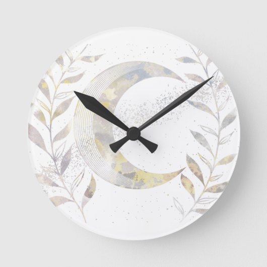 つる植物と月 ラウンド壁時計 (正面)