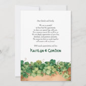 つる植物と木材の素朴なSt patricks day結婚の写真 サンキューカード (裏面)