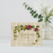 つる植物と葡萄感謝祭ディナー招待 招待状 (スタンド正面)