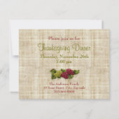 つる植物と葡萄感謝祭ディナー招待 招待状 (裏面)