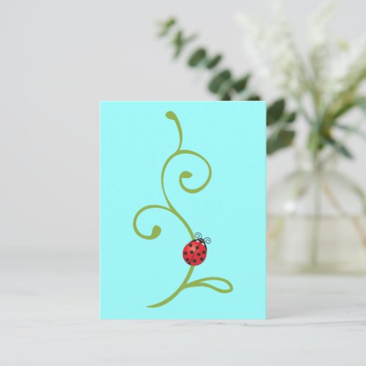 つる植物のてんとう虫 ポストカード (スタンド正面)