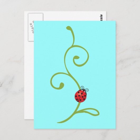 つる植物のてんとう虫 ポストカード (正面/裏面)