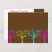 つる植物のクレアチョコレートピンクバルミツワーは感謝していしています サンキューカード (正面/裏面)