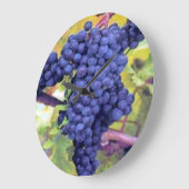 つる植物のブドウ ラージ壁時計 (傾斜)
