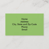 つる植物の両面プロフィールカードのブドウ 名刺 (裏面)