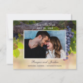 つる植物の写真のブドウは日付カードを救います セーブザデート (正面)