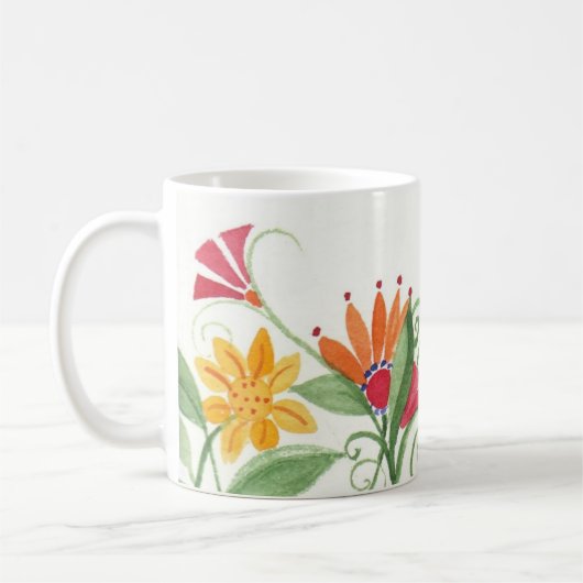 つる植物の底 コーヒーマグカップ (左)