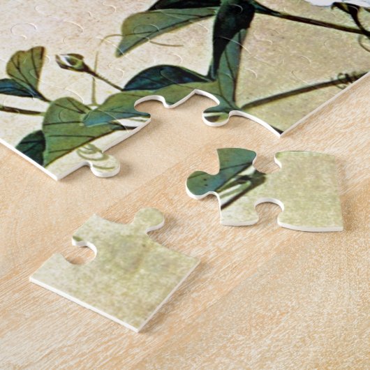 つる植物の日本人のWoodblockの芸術Ukiyo-Eのコオロギ ジグソーパズル (側面)
