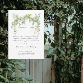 つる植物の死別のお葬式 サンキューカード