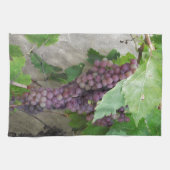 つる植物の紫色のブドウ キッチンタオル (横)