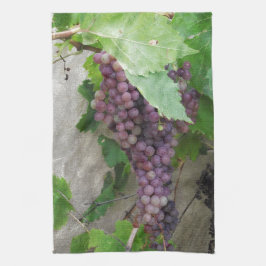 つる植物の紫色のブドウ キッチンタオル