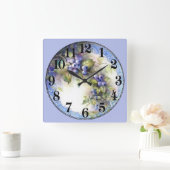 つる植物の葡萄 スクエア壁時計 (ホーム)