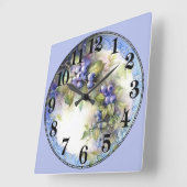 つる植物の葡萄 スクエア壁時計 (傾斜)