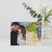 つる植物の葡萄Photo Save the Date Card 案内ポストカード (スタンド正面)