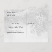 つる植物の葡萄Photo Save the Date Card 案内ポストカード (裏面)