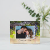 つる植物の葡萄Photo Save the Date Card 案内ポストカード (スタンド正面)