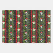 つる植物オデスクリスマススカルスケルトンサンタハット ラッピングペーパーシート (正面2)
