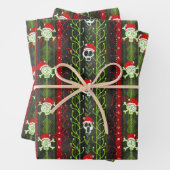 つる植物オデスクリスマススカルスケルトンサンタハット ラッピングペーパーシート (インサイチュ)