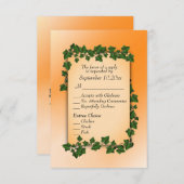 つる植物オンオレンジ秋RSVP w Entree 出欠カード (正面/裏面)