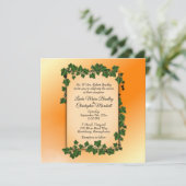 つる植物オンオレンジ結婚式招待状 招待状 (スタンド正面)
