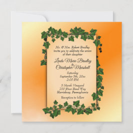 つる植物オンオレンジ結婚式招待状 招待状