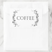 つる植物クラシックデザインコーヒー瓶ラベルステッカー 長方形シール (バッグ)