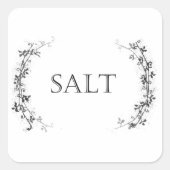 つる植物クラシックデザインソルト容器ラベルシール スクエアシール (正面)
