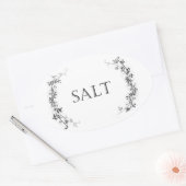 つる植物クラシックデザインソルト容器ラベルシール 楕円形シール (封筒)