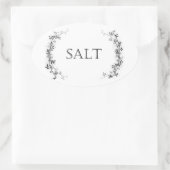 つる植物クラシックデザインソルト容器ラベルシール 楕円形シール (バッグ)