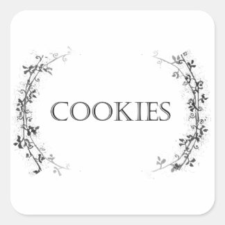 つる植物クラシックデザインCookie Jarラベルステッカー スクエアシール