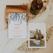 つる植物グリーンリーブルー結婚フローラ セーブザデート