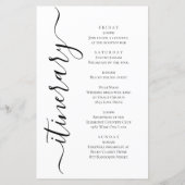 つる植物ス結婚クロールのウェルカムレター、旅程 (裏面)