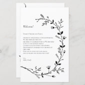 つる植物ス結婚クロールのウェルカムレター、旅程 (正面/裏面)